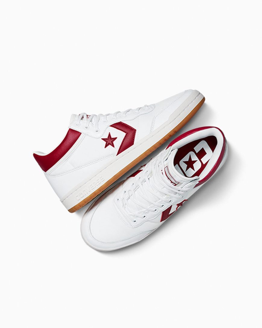 Women's Converse CONS Fastbreak Pro Leather Skate Shoes White / Red / White | AU C4908G